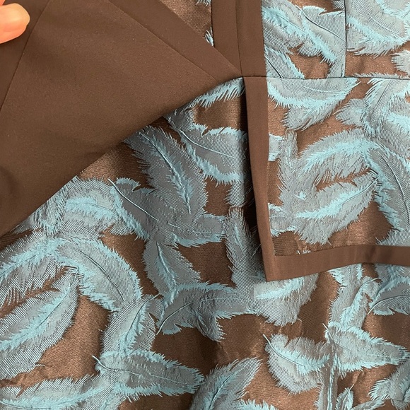 BCBGMaxAzria Suni Jacquard Black Teal Fit & Flare Dress - Picture 6 of 8